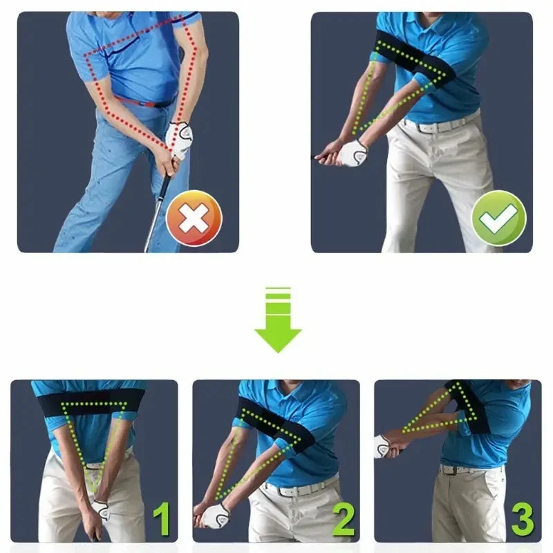 Professional Elastic Golf Swing Trainer Arm Band – Achieve a Powerful, Consistent Swing with Precision! 1PC!