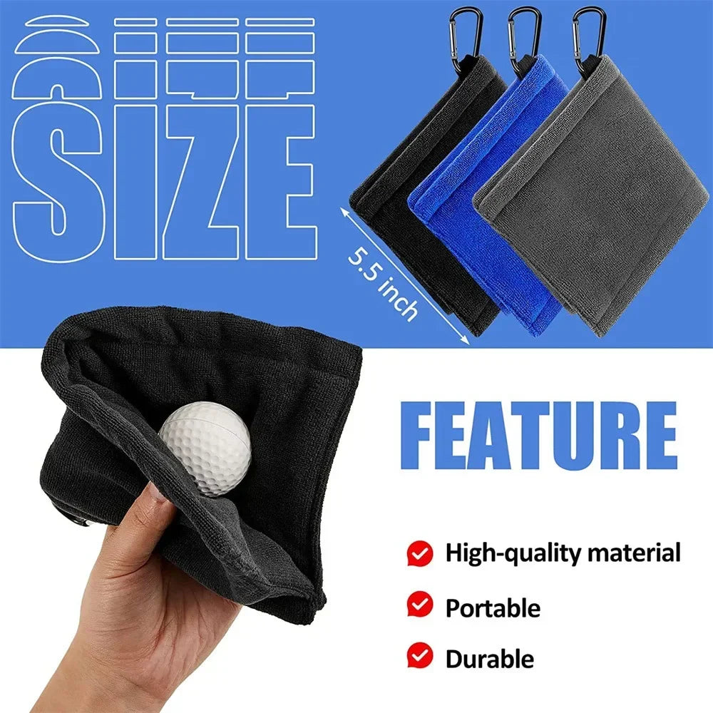 Premium Microfiber Golf Ball Cleaning Towel – Compact, Ultra-Absorbent & Portable